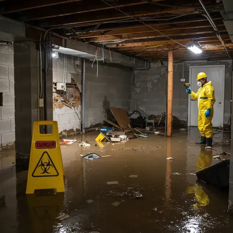 Flooded Basement Electrical Hazard in Etowah County, AL Property